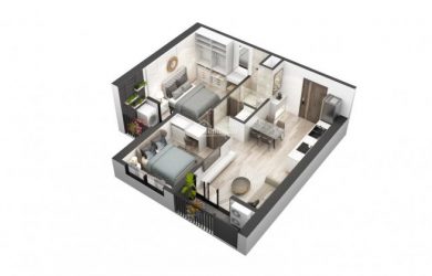 Thiết kế Căn 2 phòng ngủ dự án Eco Smart City