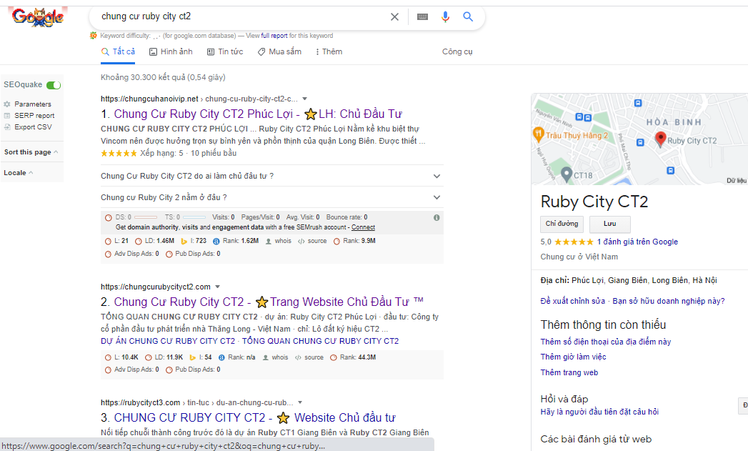Hình ảnh từ khóa tìm kiếm trên công cụ Google về chung cư Ruby City CT2