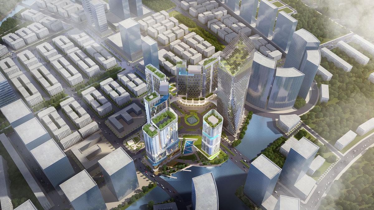 Phối cảnh dự án Global City nhìn từ trên cao như một vương quốc thu nhỏ