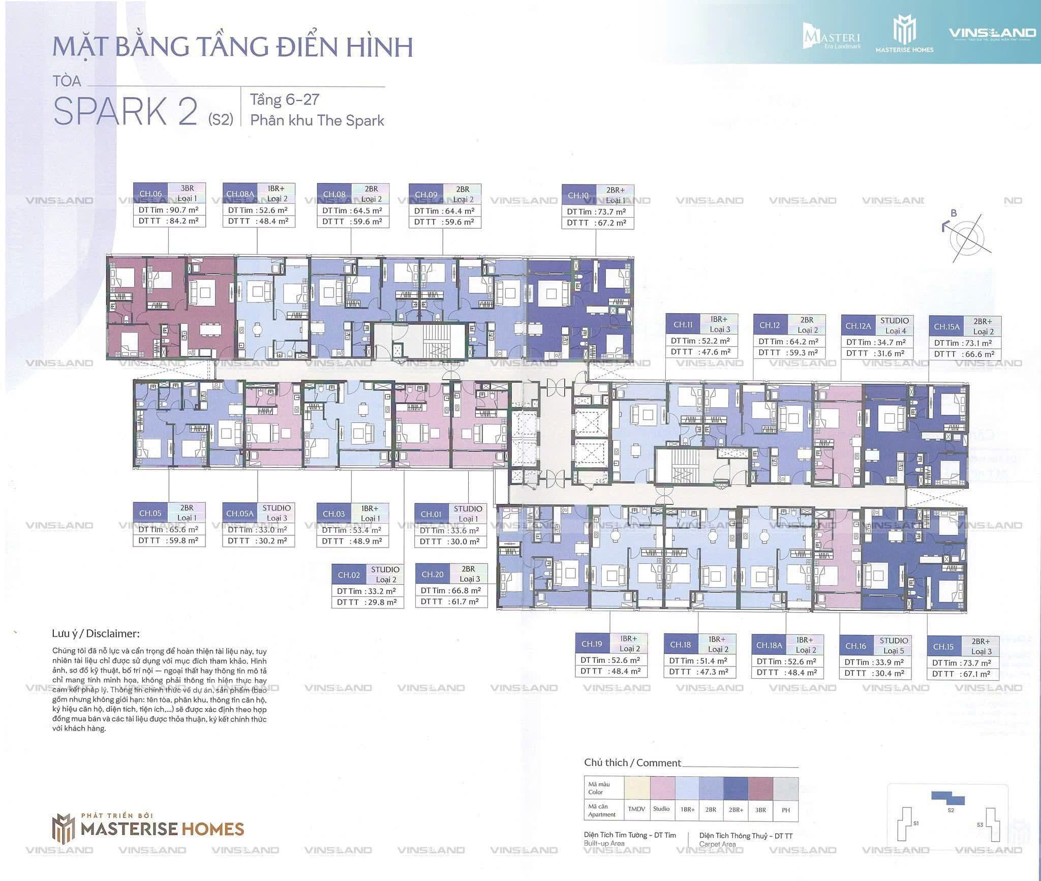 Mặt bằng Layout tòa S2  Masteri Era Landmark