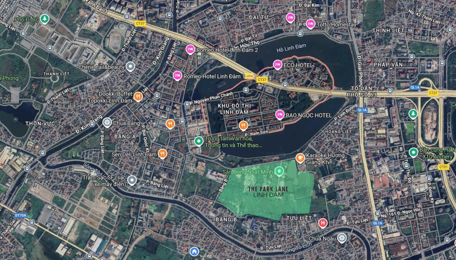 Vị trí The Park Lane Linh Đàm