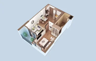 Căn hộ 1 phòng ngủ Happy Home Phố Hiến